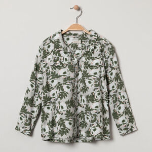 Chemise à manches longues en twill avec imprimé floral 