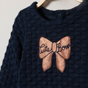 Robe manches longues en maille fantaisie à motif brillant 