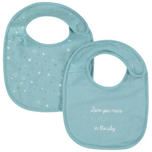 Σέτ  2 σαλιάρες με μήνυμα τυπωμένο και αστέρια 