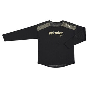 Παιδικά - Μακρυμάνικη μπλούζα με τυπωμένο μήνυμα και πούλιες 