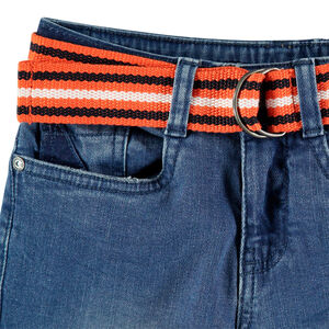 Τζιν με φθαρμένη όψη, φάσες και ριγέ αφαιρούμενη ζώνη 