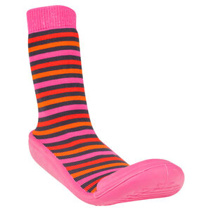 Εμπριμέ καλτσοπαντοφλάκια με ρίγες και λαστιχένια σόλα  