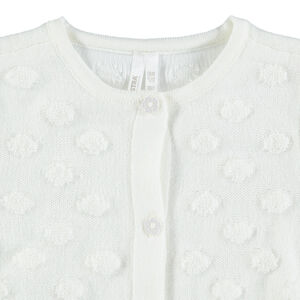 Πλεκτή ζακέτα με ανάγλυφα πουά 
