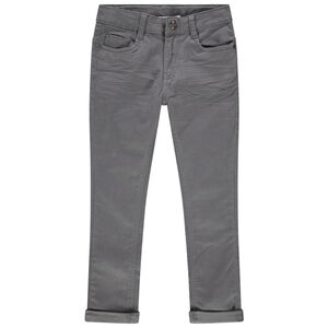 Μονόχρωμο παντελόνι με used όψη και μόνιμες τσακίσεις 