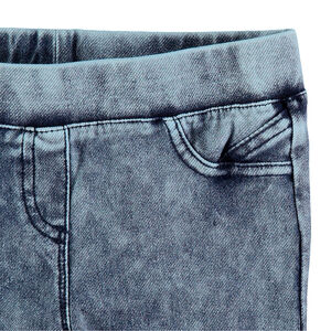 Εφαρμοστό παντελόνι-κολάν με όψη used ντένιμ 