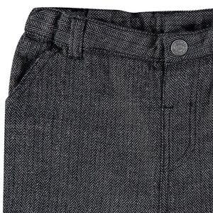 Γκρι παντελόνι με ύφανση ψαροκόκαλο 