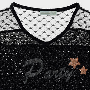 Πλεκτό σε αζούρ πλέξη με δαντέλα και καρδούλες 