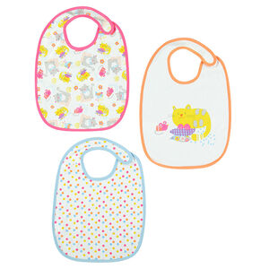 Lot de 3 bavoirs en jersey de coton avec motifs fantaisie 