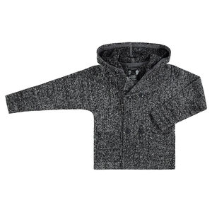 Παιδικά - Πλεκτή ζακέτα με κουκούλα μελανζέ με τσέπες 