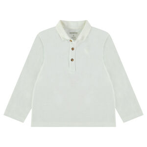 Μακρυμάνικο πόλο από ζέρσεϊ slub ύφασμα με τυπωμένο λογότυπο 