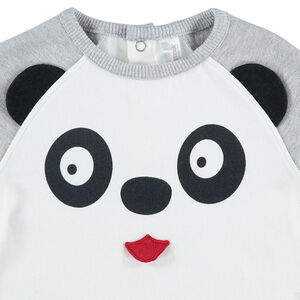 Δίχρωμο φούτερ από φανέλα με τυπωμένο πάντα 