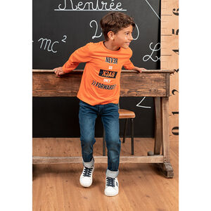 T-shirt manches longues en coton bio à motif fantaisie 