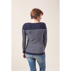 Πλεκτό πουλόβερ εγκυμοσύνης σε στυλ μαρινιέρας 