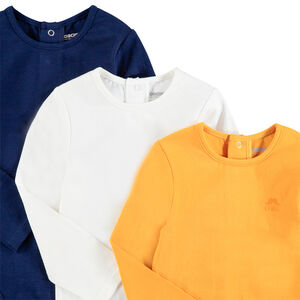 Σετ με 3 μακρυμάνικα κορμάκια με λογότυπο σε ελαφρώς διαφορετικό τόνο 
