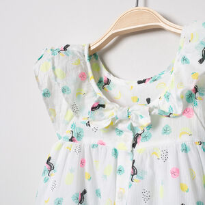 Φόρεμα με μανίκια εμπριμέ  