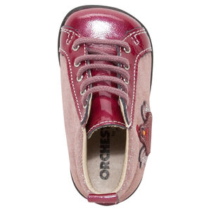 Μποτάκια δερμάτινα με παγιέτες και μπάλωμα ένα κοτοπουλάκι 