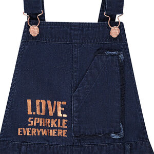 Παιδικά - Φόρεμα - σαλοπέτα από βαμβάκι με τυπωμένο κείμενο και τσέπες 