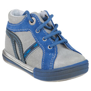 Bottillons à lacets en cuir avec empiècements contrastés 