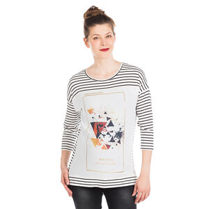 Tunique de grossesse rayée avec print géométrique 