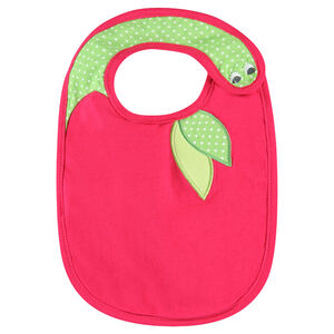 Bavoir en jersey de coton avec broderies fantaisie 