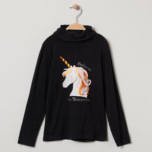 Sous-pull à col roulé fantaisie print licorne 