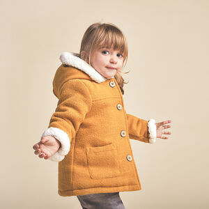 Manteau en drap de laine doublé sherpa 