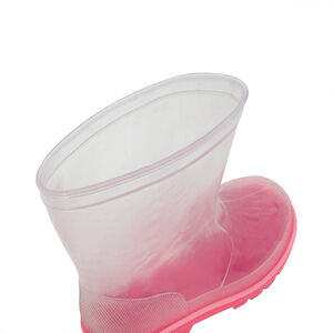 Γαλότσες διαφανείς με ροζ σόλα σε νούμερα 24 έως 29  