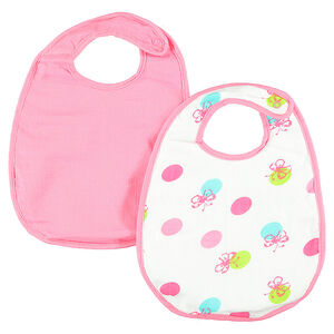 Set de 2 bavoirs en coton uni / imprimé 
