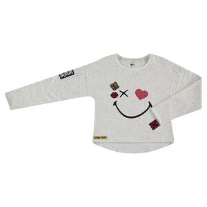 Παιδικά - Φούτερ από φανέλα με κομπάκια στην ύφανση, στάμπες και σήματα ©Smiley  