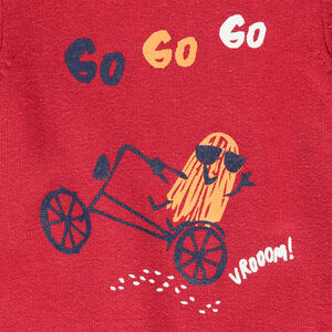 Πλεκτό πουλόβερ με τύπωμα και λαιμόκοψη με σούστες 