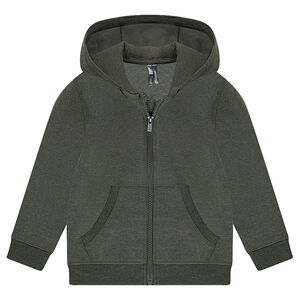 Παιδικά - Φανελένια ζακέτα με κουκούλα και φερμουάρ 