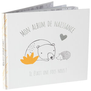 Album de naissance motif ours et hérisson 
