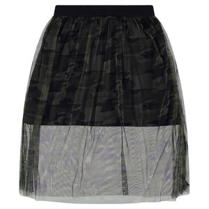Παιδικά - Φούστα σε δύο μήκη με τούλι με μοτίβο καμουφλάζ  