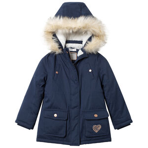 Parka en twill doublée sherpa à fausse fourrure amovible 