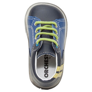 Δερμάτινα μποτάκια δίχρωμα με κορδόνια  