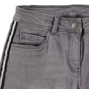 Παιδικά - Γκρι τζιν με used όψη και ασημί λωρίδες 