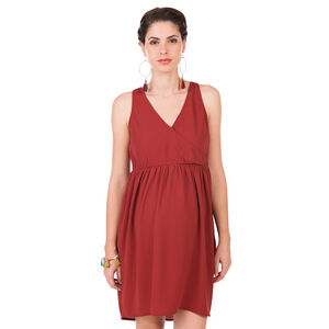 Αμάνικο φόρεμα εγκυμοσύνης με κορδονάκια στην πλάτη 