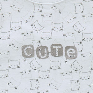 Ολόσωμο φορμάκι με κοντά μπατζάκια και τυπωμένο μήνυμα 