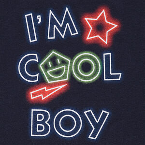 Κοντομάνικη μπλούζα από ζέρσεϊ με φράση με εφέ νέον 