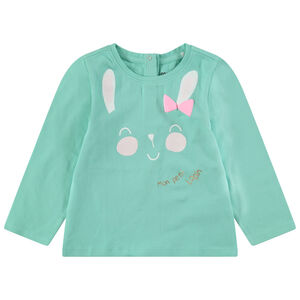 Μακρυμάνικη μπλούζα ζέρσεϊ με διακοσμητική στάμπα  