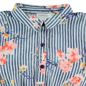 Tουνίκ κοντομάνικη ριγέ με λουλούδια  