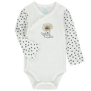 Body manches longues à pois et print Winnie Disney 