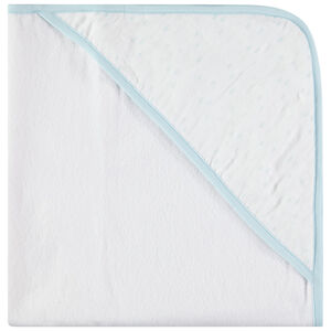 Set de bain avec cape à capuche et gant - Bleu  