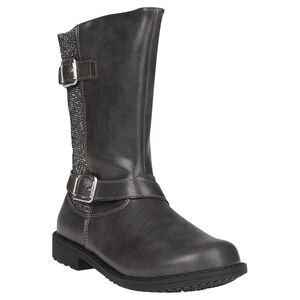 Μπότες από συνθετικό δέρμα με αγκράφες και στρας, σε νούμερα από 28 έως 35 