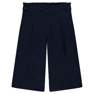 Φαρδύ παντελόνι από βαμβακερό ύφασμα με ανάγλυφη ύφανση  