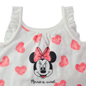 Αμάνικο βαμβακερό με στάμπα με καρδούλες και στάμπα Minnie της ©Disney 