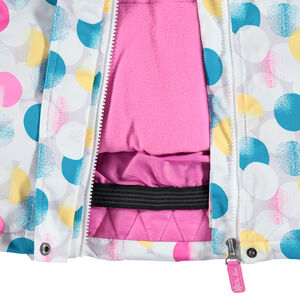 Μπουφάν του σκι αδιάβροχο με πουά μοτίβο και αφαιρούμενη κουκούλα 