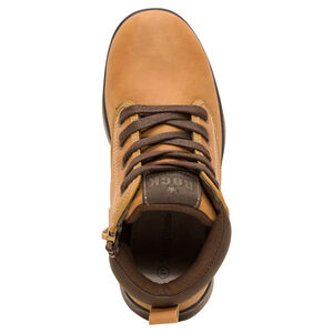 Καμηλό μποτάκια από δέρμα με κορδόνια και φερμουάρ 