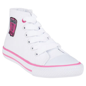 Baskets montantes en toile avec zip, lacets et patch du 28 au 35 