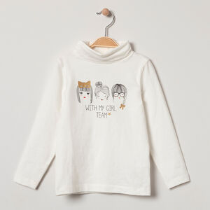Sous-pull col roulé en coton bio avec motif printé  